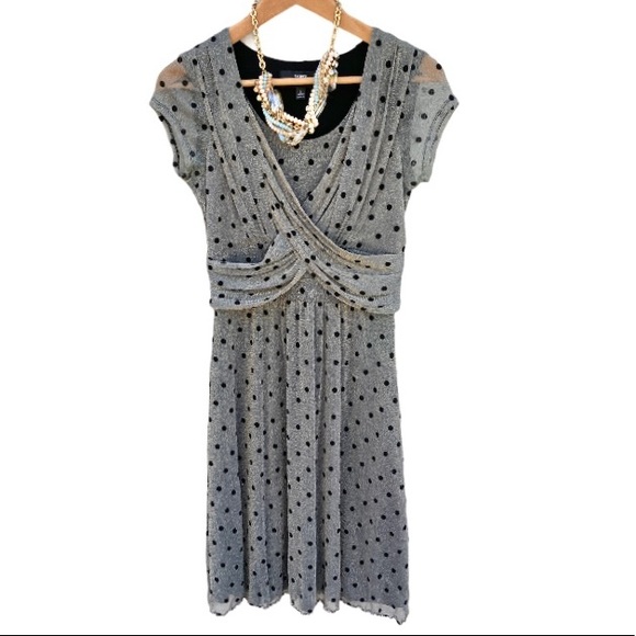 B.Moss Dress Gold Black Fit & Flare Cocktail - Picture 4 of 12